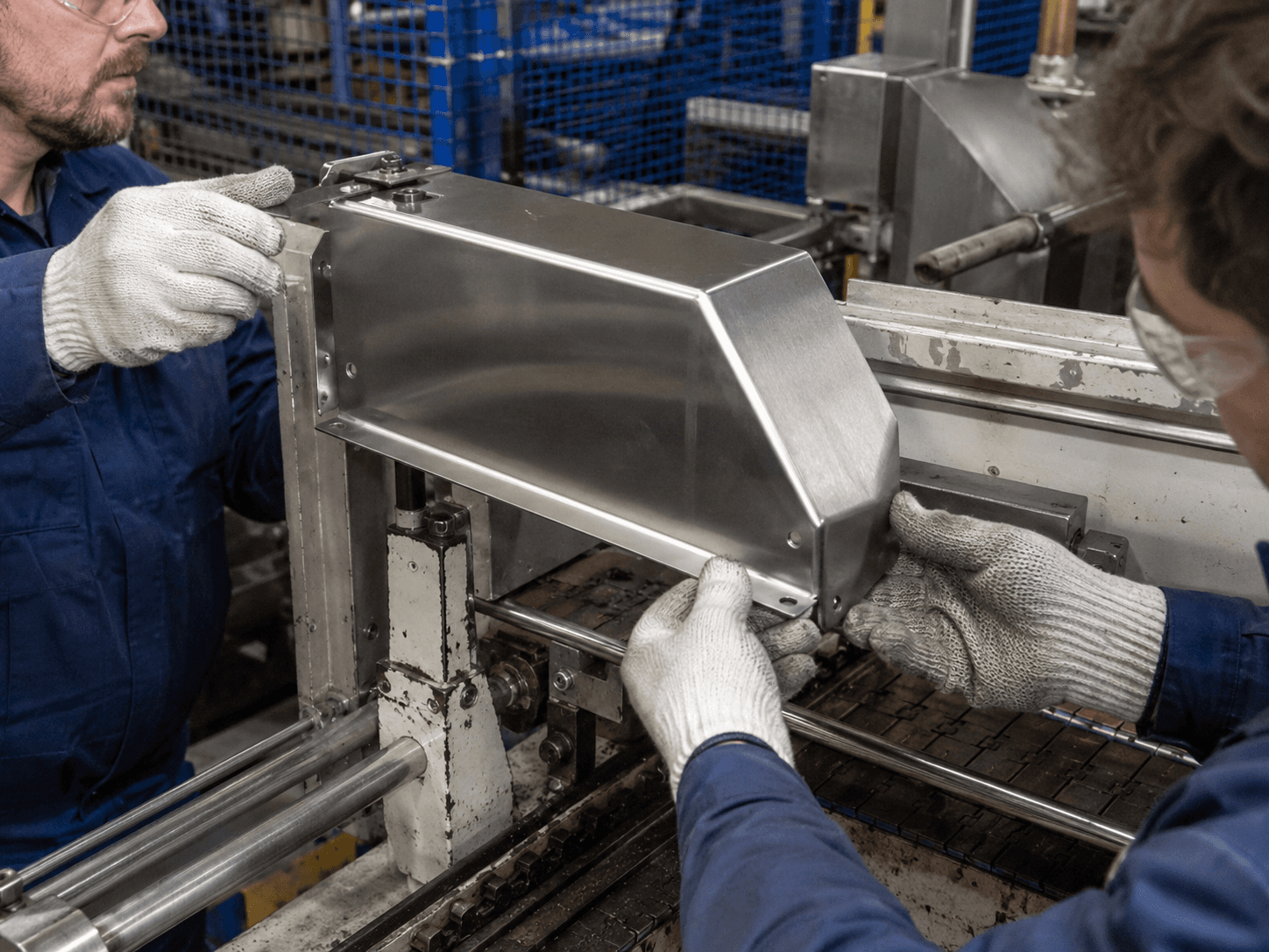 Stainless steel frame used as an illustrative image for an article about machine and workstation modifications